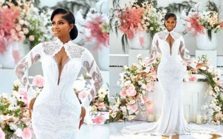 A masterpiece: Priscilla Ojo's wedding gown in detail