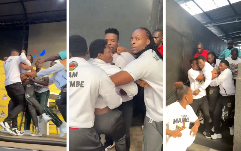 Drama as Majembe, Mbavu Destroyer exchange jabs during ‘Vurugu’ press conference Drama as Majembe, Mbavu Destroyer exchange jabs during 'Vurugu' press conference