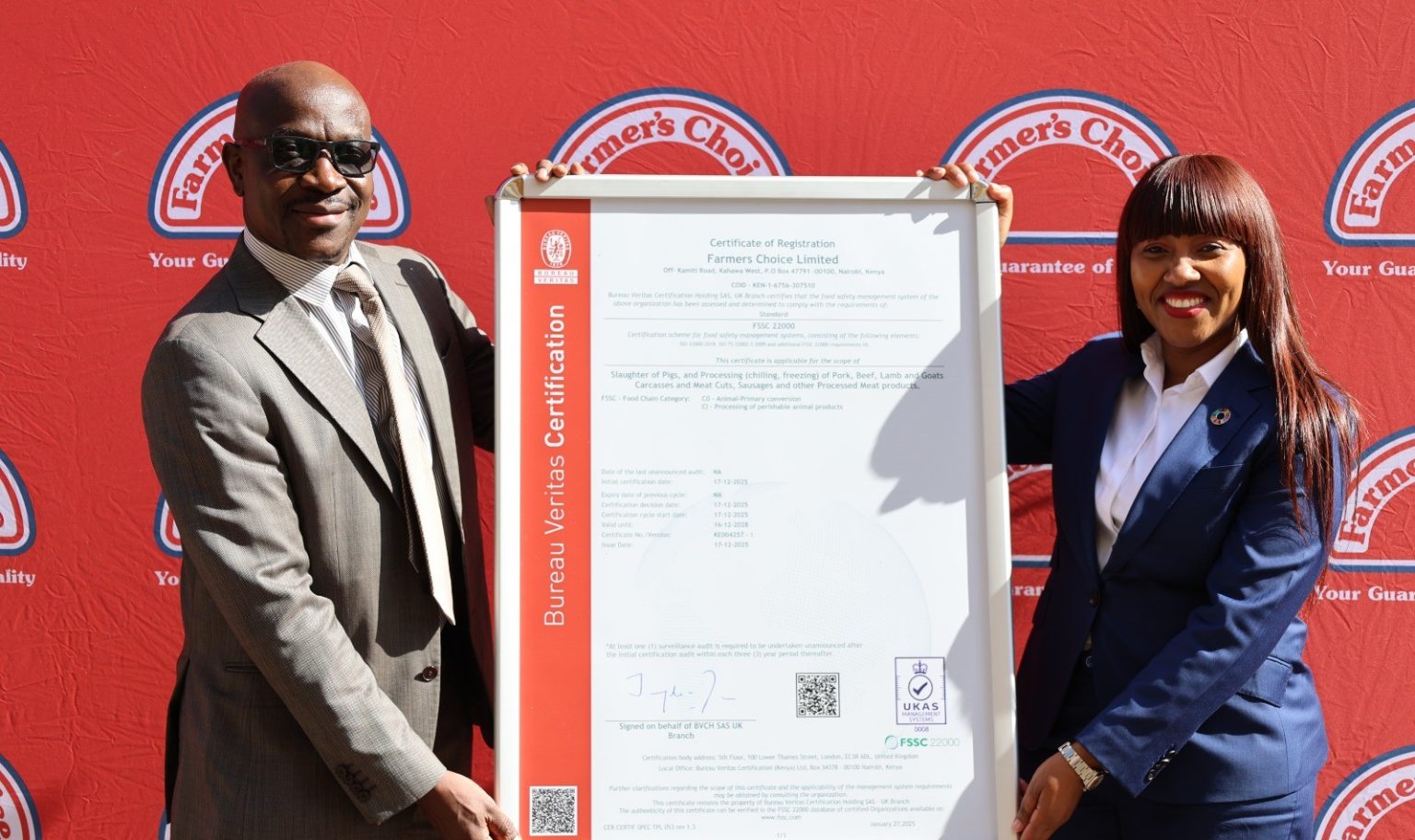 Farmer’s Choice Earns Global FSSC 22000 Food Safety Certification