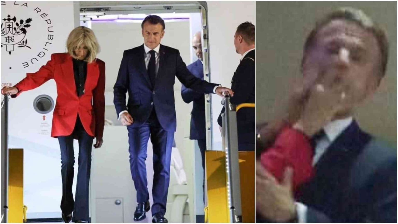 French first lady's playful push on president Macron goes viral as couple land in Vietnam