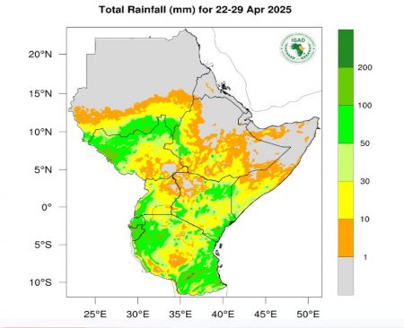 Heavy rainfall expected over most parts of the Greater Horn of Africa