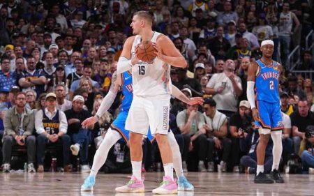Jokic, Strawther star as Nuggets down Thunder to tie series