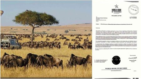 Maasai Mara National Reserve enters World Book of Records as site of "World's Greatest Wildlife Migration"