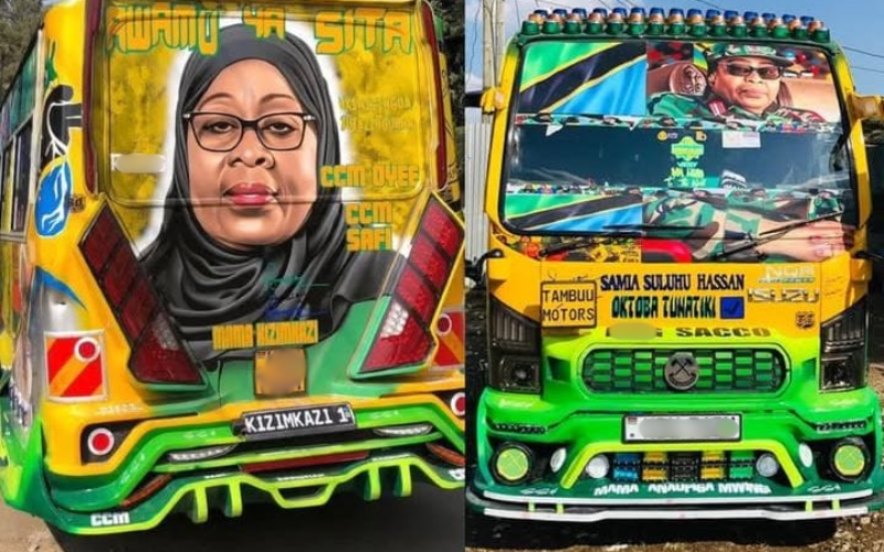 Matatu owner forced to repaint bus after alleged boycott over graffiti of Samia Suluhu Matatu owner forced to repaint bus after alleged boycott over graffiti of Samia Suluhu