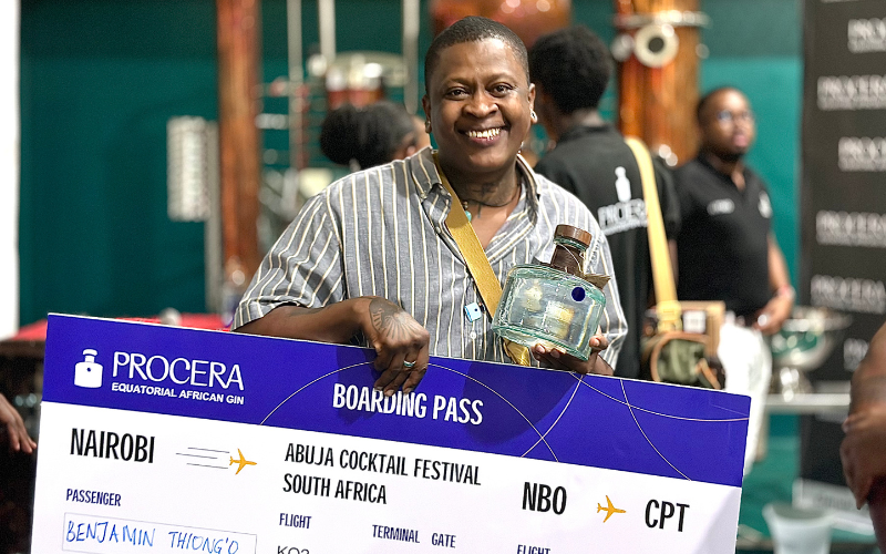 Mixologist Benjamin Thiong’o wins fully paid trip to South Africa after intense cocktail competition Mixologist Benjamin Thiong'o wins fully paid trip to South Africa after intense cocktail competition