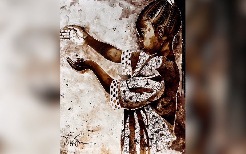 Nigerian artist highlights childhood resilience in coffee-themed exhibition Nigerian artist highlights childhood resilience in coffee-themed exhibition