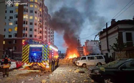 Russian missile and drone barrage kills four in Kyiv