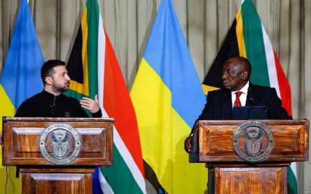S.Africa president backs Ukraine truce push at Zelensky meeting