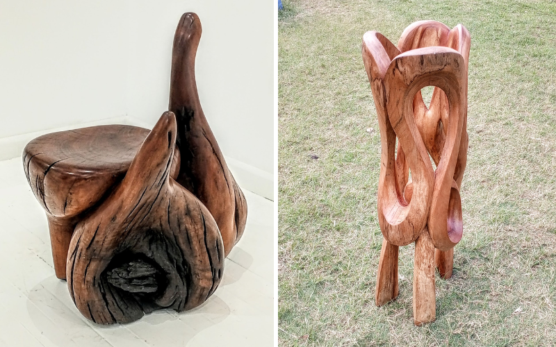 Sculptor Gakunju Kaigwa turns fallen trees into functional art in ‘Ancestral Grain’ Sculptor Gakunju Kaigwa turns fallen trees into functional art in 'Ancestral Grain'