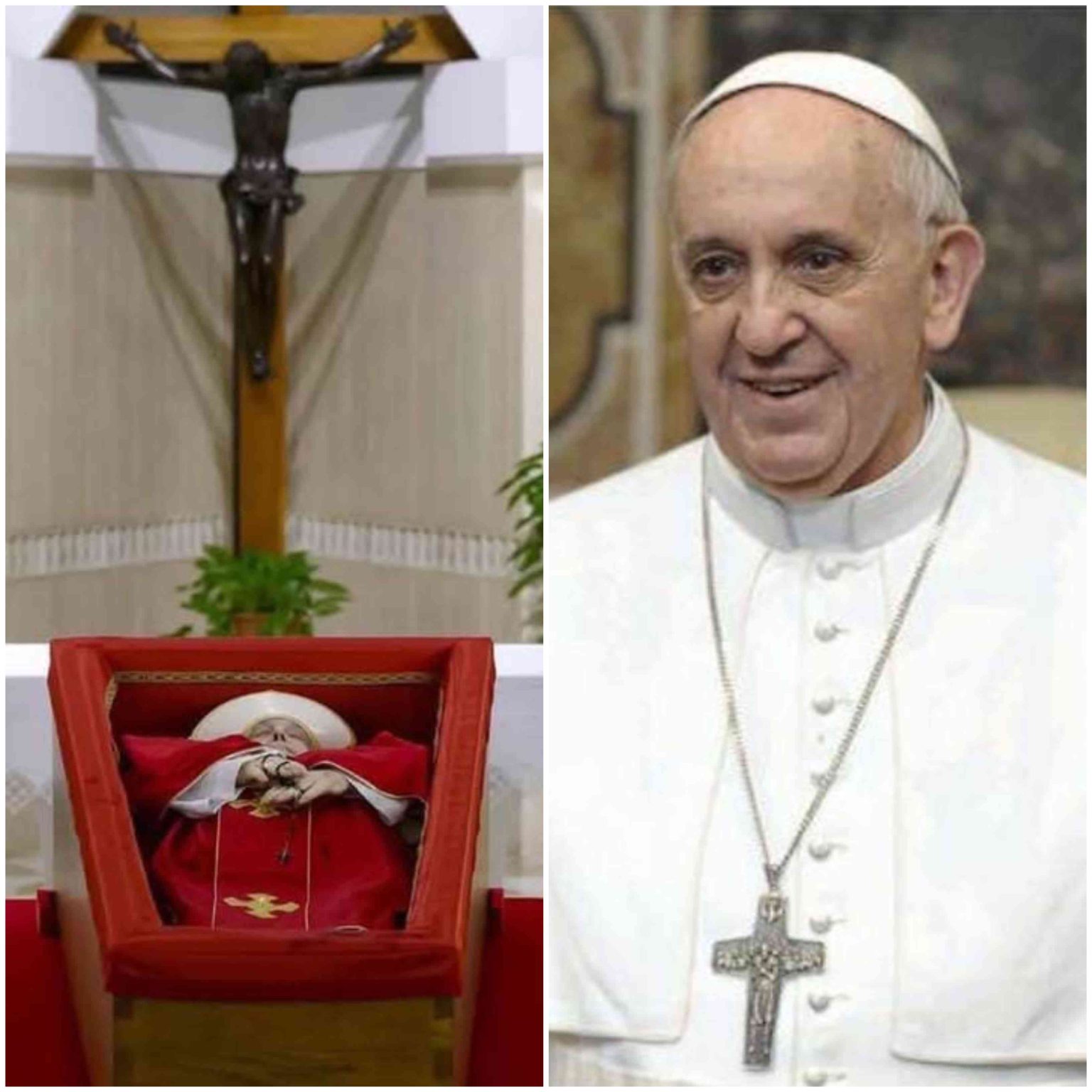 Symbolic attire dressing Pope Francis at St Peter's Basilica on his final journey