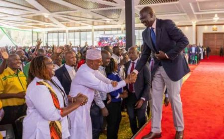 Teachers' meeting at State House breaks into 'two-term' chants