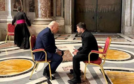 Trump, Zelensky meet on sidelines of pope's funeral