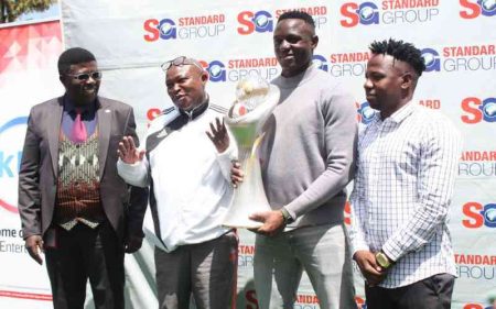 Wanyama, Ngasa bring CHAN 2024 trophy to Standard Group HQ