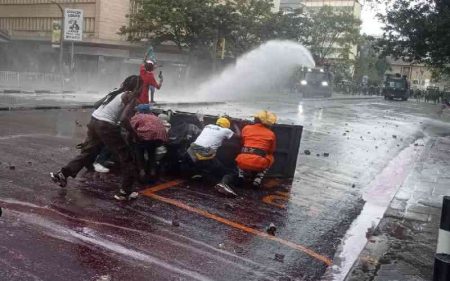 Youth came out to remember fallen heroes but were met with violence, barricades